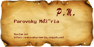Parovsky Mária névjegykártya